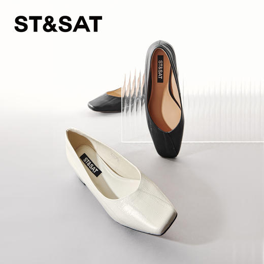 星期六经典通勤方头粗跟鞋SSC111130V 商品图5