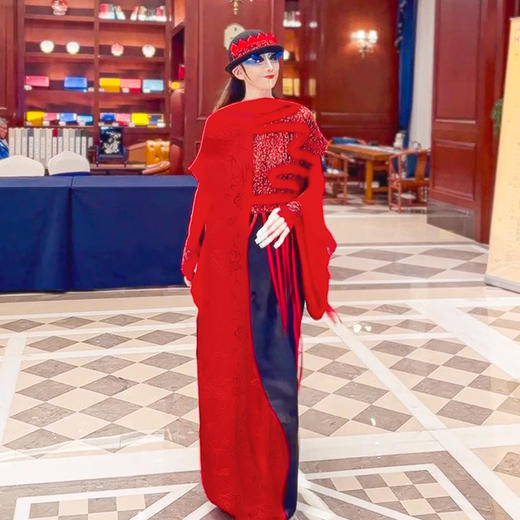 龙旗拼撞无袖连衣裙 |杨丽萍老师同款 |现货加急发 商品图1