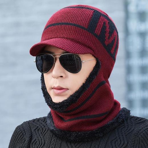 2023冬新男士帽子批发防风加绒套头帽保暖棉帽护脖一体针织毛线帽 商品图4