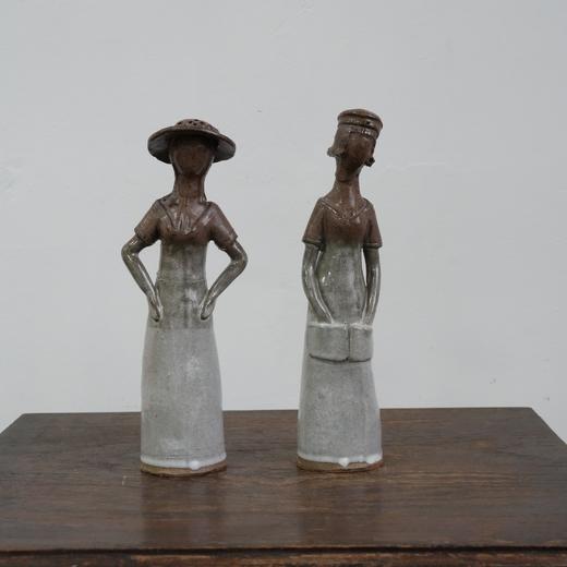 1960s瑞典少女陶土雕塑 AU298 商品图0