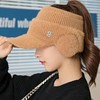 秋冬针织空顶帽子女士骑车跑步防风护耳毛线鸭舌帽韩版保暖棒球帽 商品缩略图2