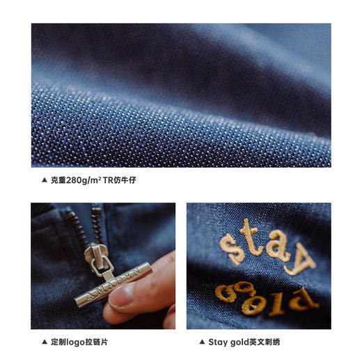 马登女装机车辣妹深色蓝外套高腰棒球夹克飞行员修身短款工装牛仔 商品图4