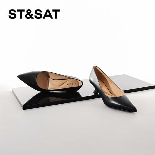 星期六优雅尖头通勤中跟鞋SSC1111085 商品图1