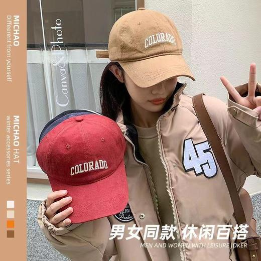 新款四季棒球帽雪花绒韩版大头围字母棒球帽显脸小百搭网红帽子潮 商品图1