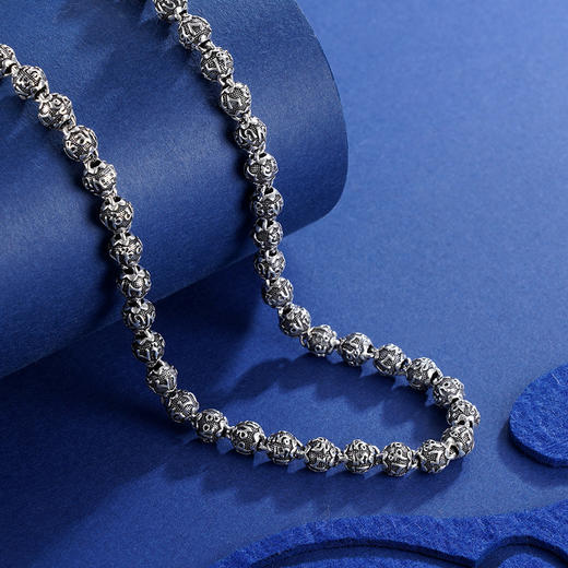 子佩集S999银【云程发轫】项链【CX0065】仿古佛珠真言2402 商品图1