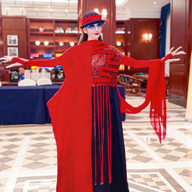 龙旗拼撞无袖连衣裙 |杨丽萍老师同款 |现货加急发