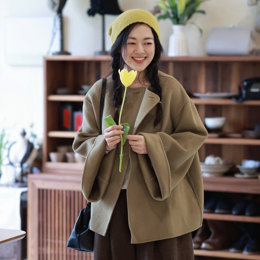 liangxue羊绒羊毛短风衣