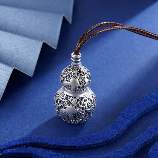 子佩集S999银【福禄观吉】套链项链【VN10】花丝仿古葫芦2402 商品图0