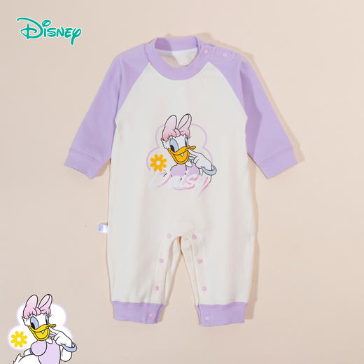 【商城同款】迪士尼婴儿连体衣春季宝宝哈衣爬服秋装新生儿外出衣服童装肩开扣连体服ZD1DL001 商品图2