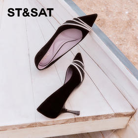 星期六气质尖头钻条细高跟SSC1111097