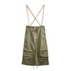 马登女装复古抽绳工装背带裙显瘦半身长裙子不规则设计感军绿伞裙 商品缩略图6