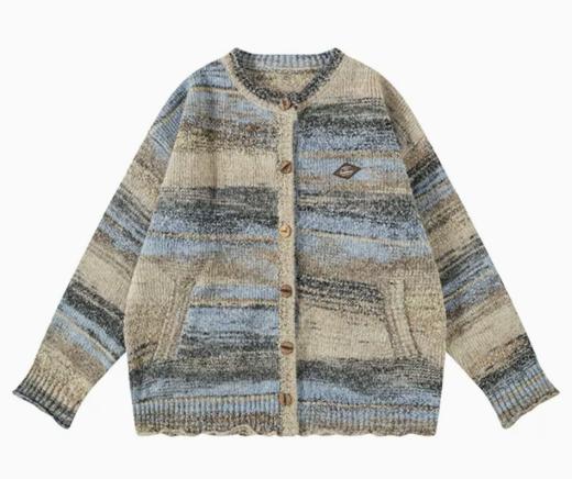 早乙女惠子saotome/STMMY231237/彩虹色渐变条纹开衫毛衣 商品图4