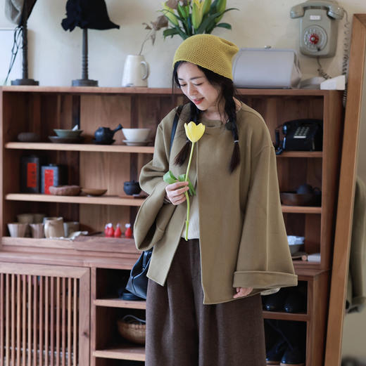 liangxue羊绒羊毛短风衣 商品图2