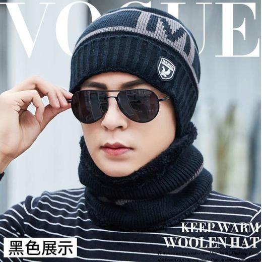 男女同款棉帽子冬季保暖针织帽加绒套头毛线帽加厚护耳防风一体帽 商品图1