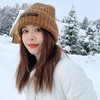 大头围毛线帽子女秋冬加厚羊毛混纺冷帽潮百搭抖音代发保暖针织帽 商品缩略图3