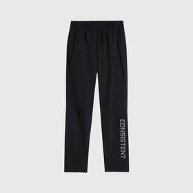 中性净色反光印花经编梭织长裤