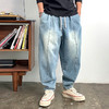 徐太浪美式复古水洗牛仔裤男春秋新款时尚设计感宽松百搭小脚裤子 商品缩略图2