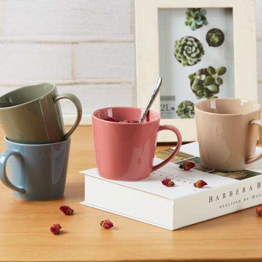 办公室咖啡杯高颜值简约喝水杯子陶瓷锥形马克杯 商品图0