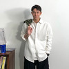 徐太浪简约纯色百搭长袖衬衫男春季潮牌宽松休闲大码翻领衬衣外套 商品缩略图2