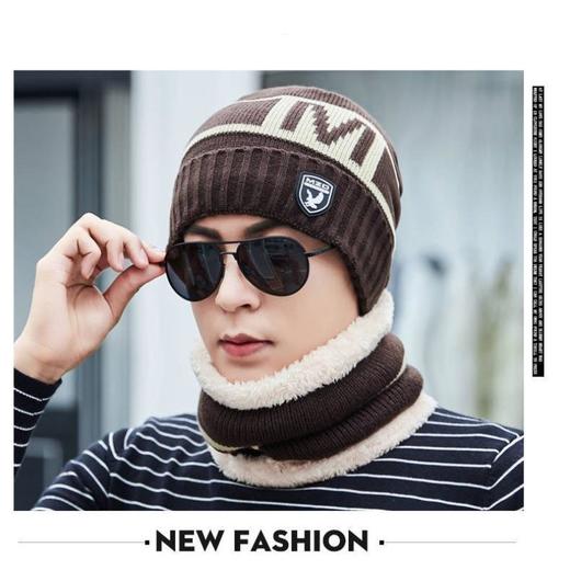 男女同款棉帽子冬季保暖针织帽加绒套头毛线帽加厚护耳防风一体帽 商品图4
