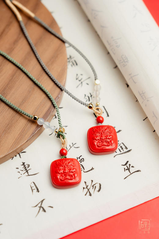 天然朱砂“大黑天”项链 商品图0