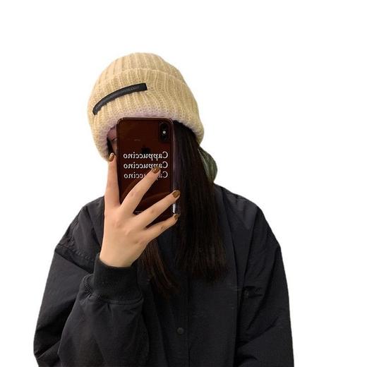 大头围毛线帽子女秋冬加厚羊毛混纺冷帽潮百搭抖音代发保暖针织帽 商品图4