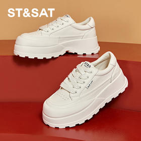 星期六休闲百搭厚底系带小白鞋SSC1112703