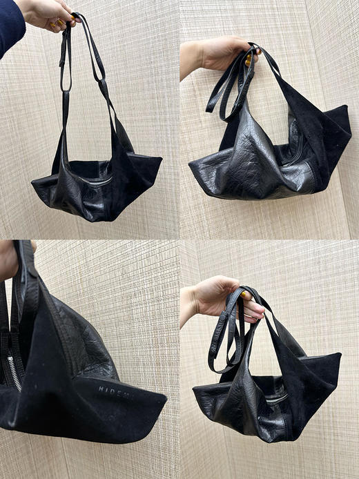 HIDEMI 麂皮拼接牛皮行囊包小号/大号 商品图1