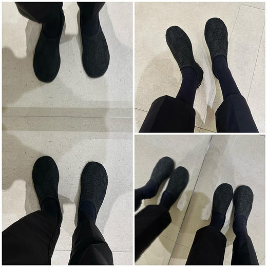 HIDEMI 网格艺术感编织系列圆头一脚蹬拉链平底鞋 商品图1