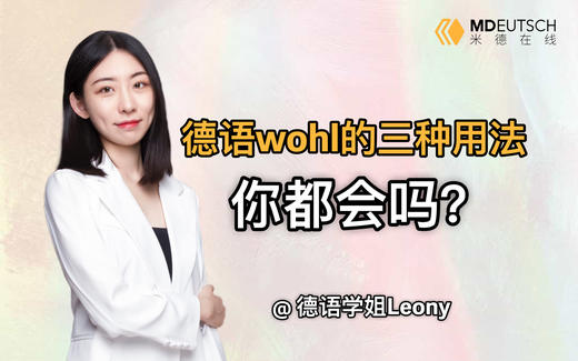 德语wohl的三种用法你会用吗？ 商品图0