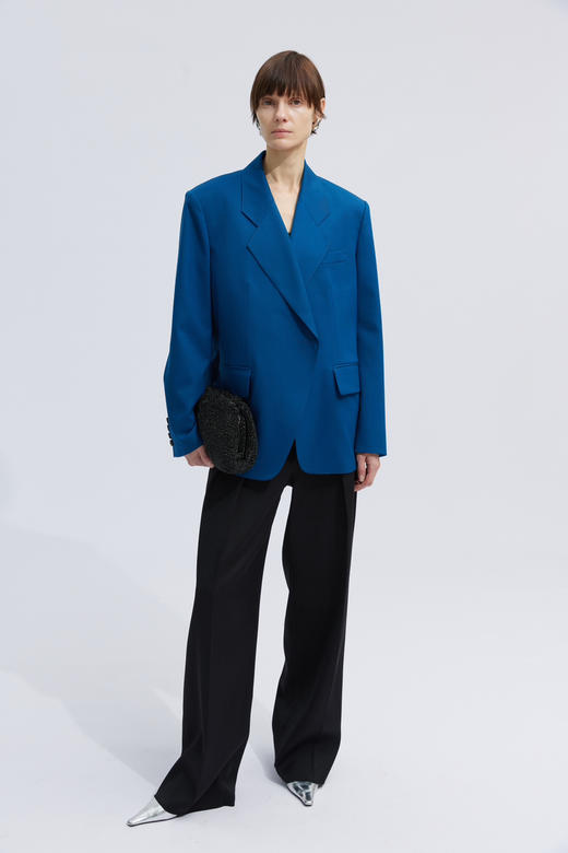 斜门襟廓形西服 商品图0