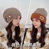 网红帽子女秋冬韩版百搭毛线帽潮双面贴标保暖冷帽大头围针织帽子 商品缩略图2