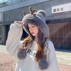 可爱毛绒鹿角针织帽韩国秋冬新款三毛球毛线帽简约时尚保暖帽子女 商品缩略图3