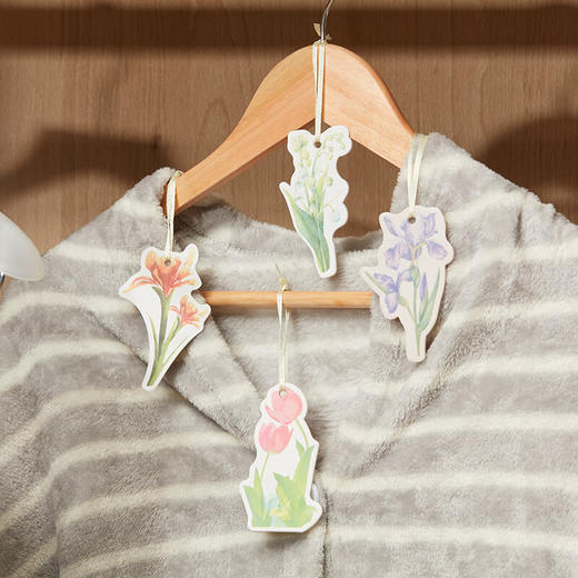 家用卧室橱柜车载 花漾扩香卡 2片装 兰陵郁香/爱丽丝鸢尾花/金盏银台/铃兰夜雨 商品图0