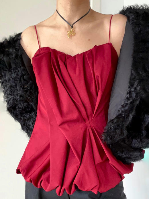 Viktoria Chan｜AW23048 Amalia wrinkled top [ 红 / 白 / 黑 ] 商品图0