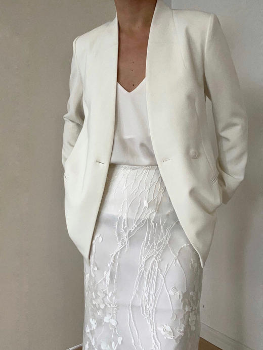 Viktoria Chan｜AW23047  Amalia lace midi skirt  [ 白 ] 商品图1