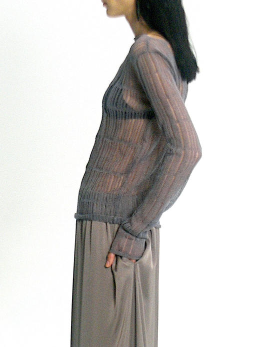 TU｜C04SS24-KW03 圆领针织上衣 [ 黑 / 灰 ] 商品图6