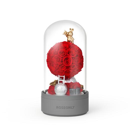 ROSEONLY诺誓 永生玫瑰-水晶之恋系列 甜心兔的玫瑰星球-音乐钟罩 商品图3