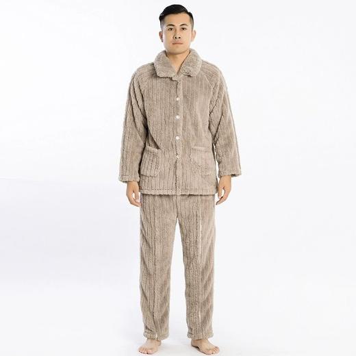 秋冬加厚卧床老人布扣护理服病人防寒睡衣易穿脱护理服保暖家居服 商品图1