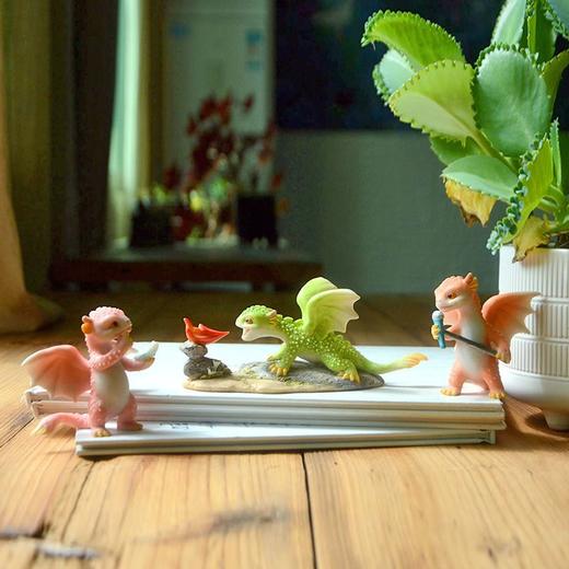 创意可爱卡通小龙摆件公仔树脂仿真动物装饰送男朋友礼物手办恐龙 商品图6