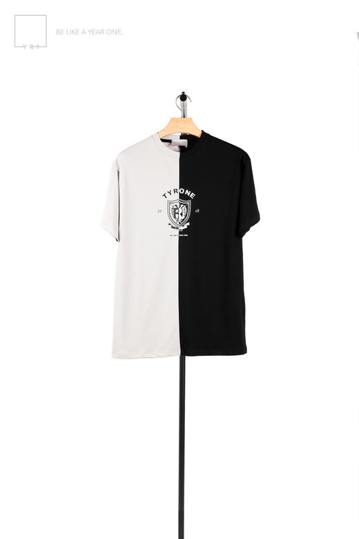 TYRONE-拼色校徽印花T恤 商品图4