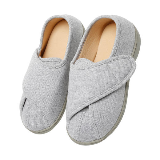 [脚肿浮肿可调节拖鞋] 魔术贴老人专用鞋四季保暖棉拖鞋男春夏家居棉麻包跟透气月子鞋女 商品图7