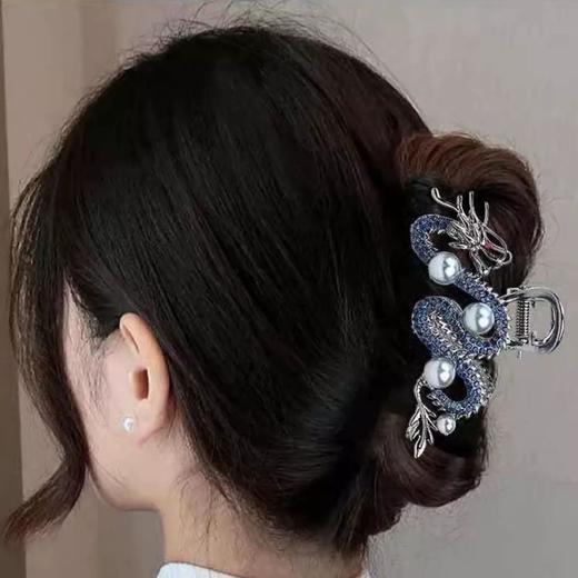 中国风生肖龙形抓夹中号本命年设计感珍珠新娘抓夹鲨鱼夹头饰 商品图1