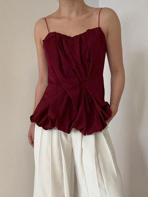 Viktoria Chan｜AW23048 Amalia wrinkled top [ 红 / 白 / 黑 ] 商品图1