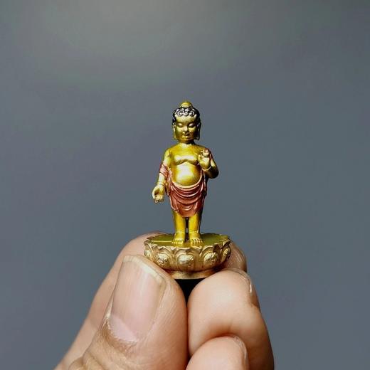 药师佛财神纯铜彩绘假山微距摄影配饰小摆件迷你佛像小观音菩萨像 商品图5