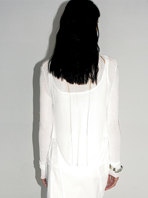 TU｜C04SS24-KW06 醋酸短款针织开衫 [ 黑 / 白 / 灰 ] 商品图10