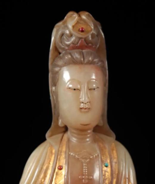 寿山將軍洞芙蓉石观音立像， 顺丰包邮 商品图0