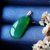 18K玫瑰金和田玉（碧玉）镶钻吊坠--福瓜/单面福瓜10*20-12*25mm/菠菜绿 商品缩略图5
