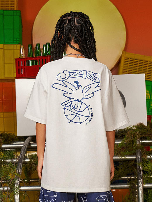 有志者UZIS针织运动短袖男美式潮流篮球圆领纯棉透气T恤【和平鸽】 商品图1