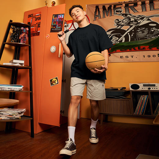 有志者UZIS针织纯棉运动T恤男夏季休闲宽松透气纯色圆领短袖【光战】 商品图2